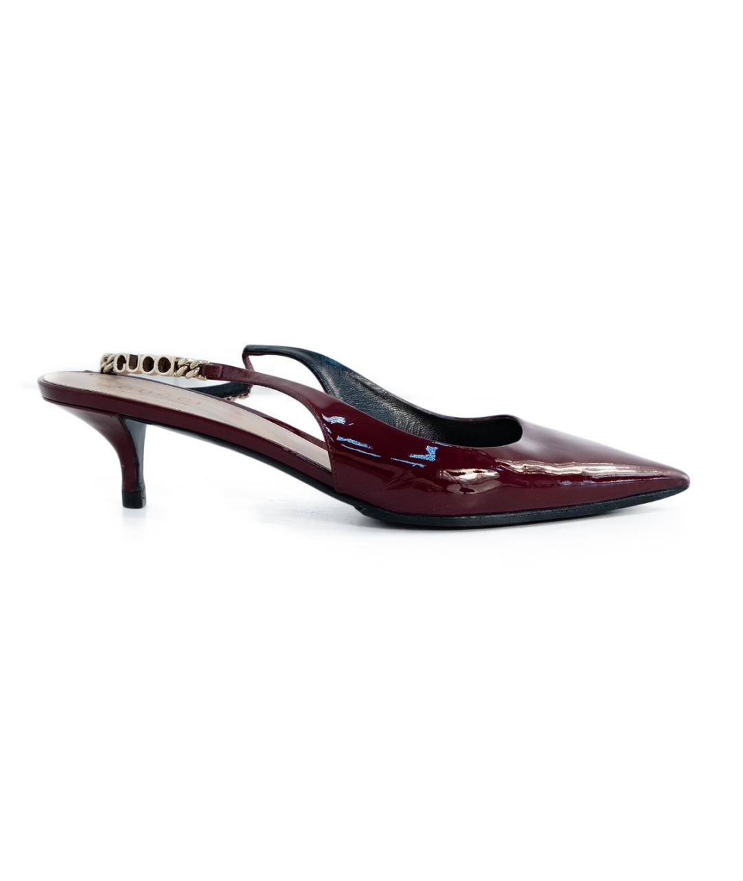 GUCCI Бордовые туфли из лакированной кожи, фото 6