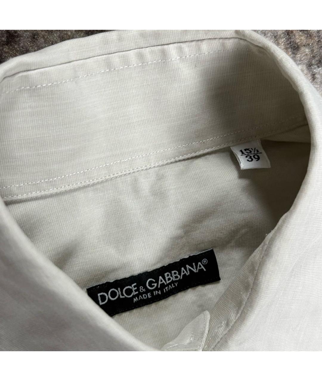 DOLCE&GABBANA Белая хлопковая классическая рубашка, фото 5