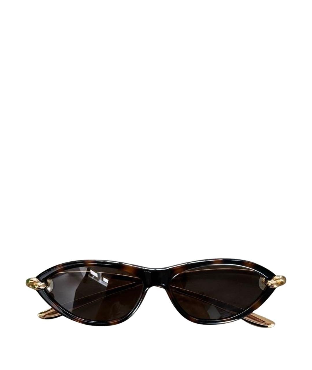 BOTTEGA VENETA Коричневые пластиковые солнцезащитные очки, фото 1