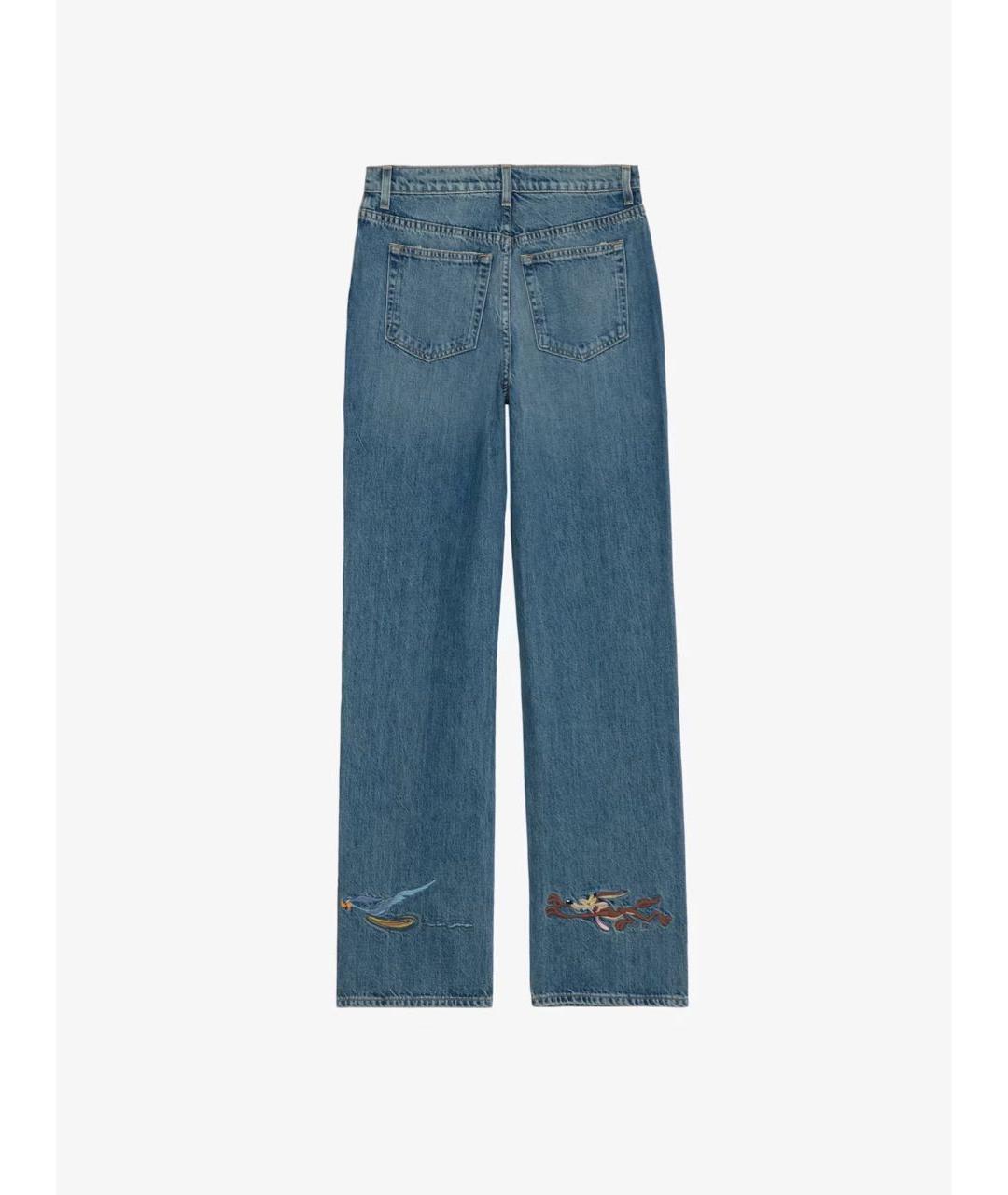 ZADIG & VOLTAIRE Голубые хлопковые прямые джинсы, фото 2