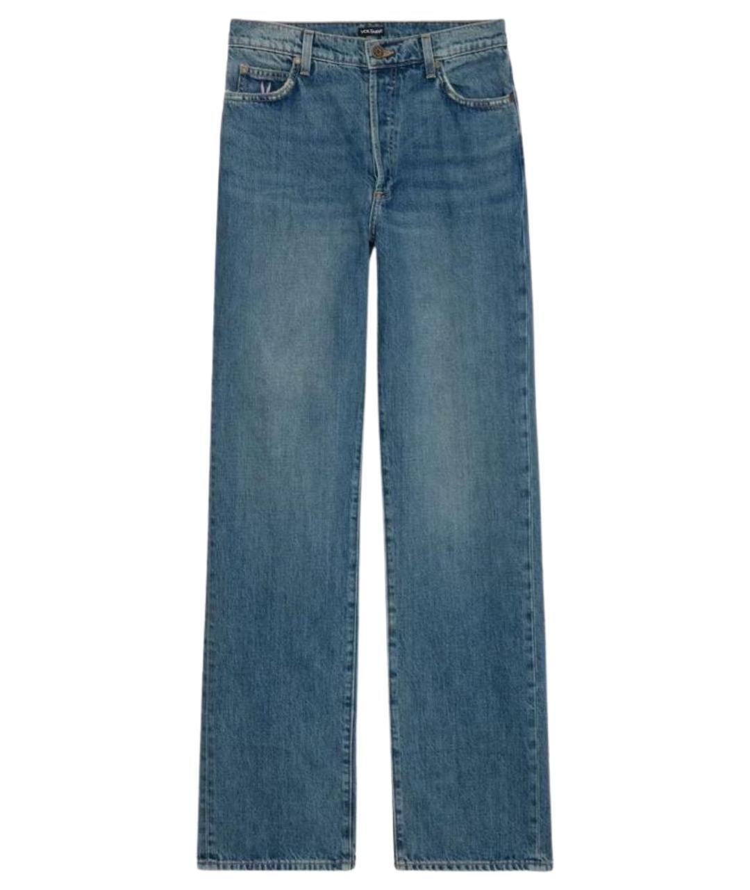 ZADIG & VOLTAIRE Голубые хлопковые прямые джинсы, фото 1