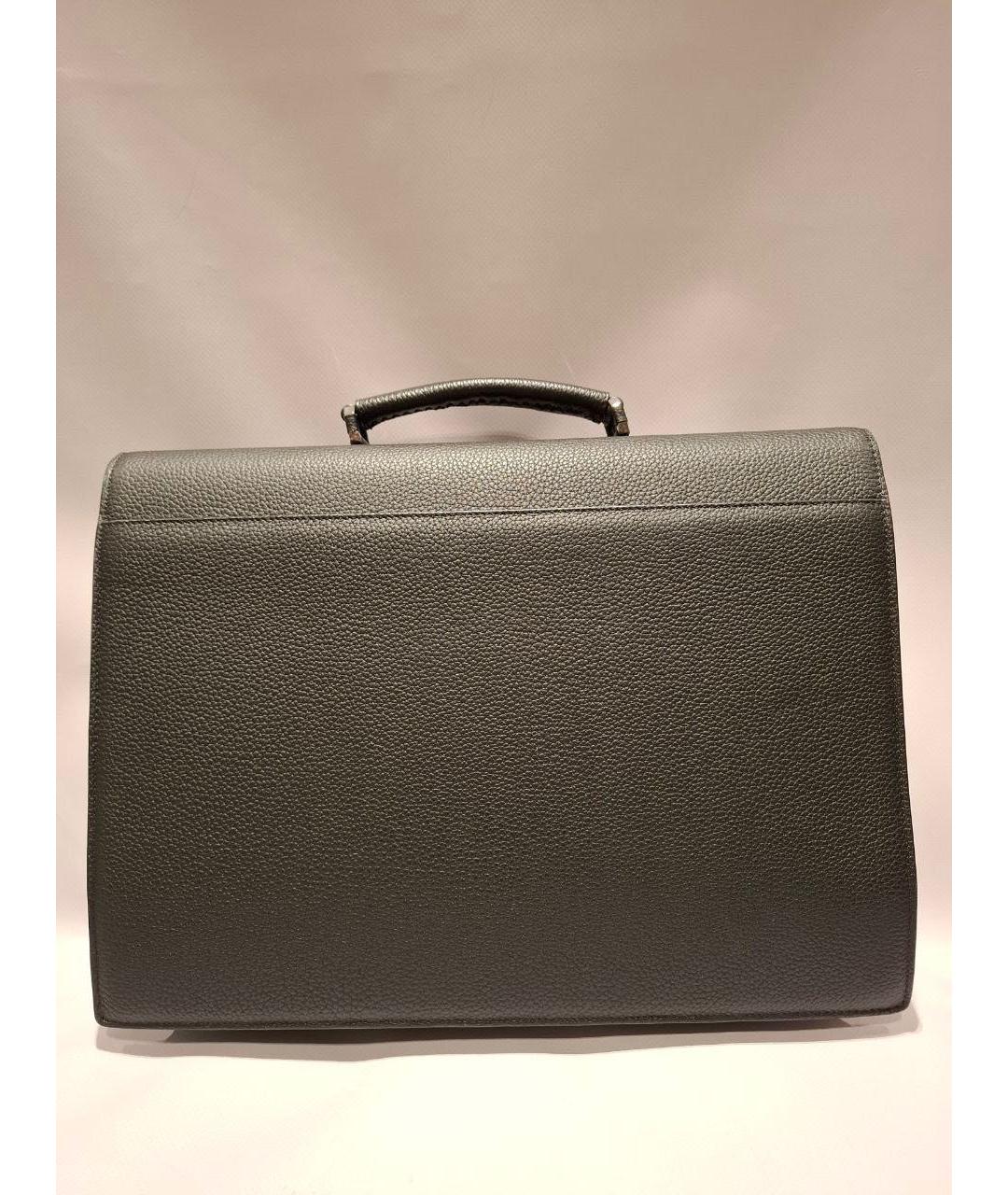 BRIONI Черный кожаный портфель, фото 3