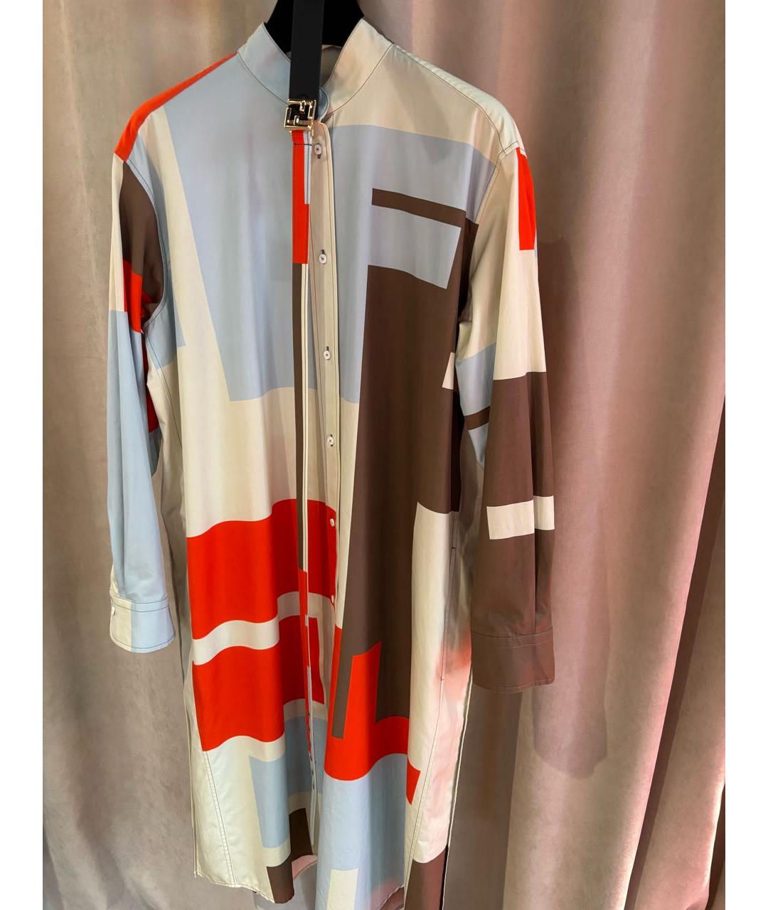 FENDI Мульти хлопковое повседневное платье, фото 7