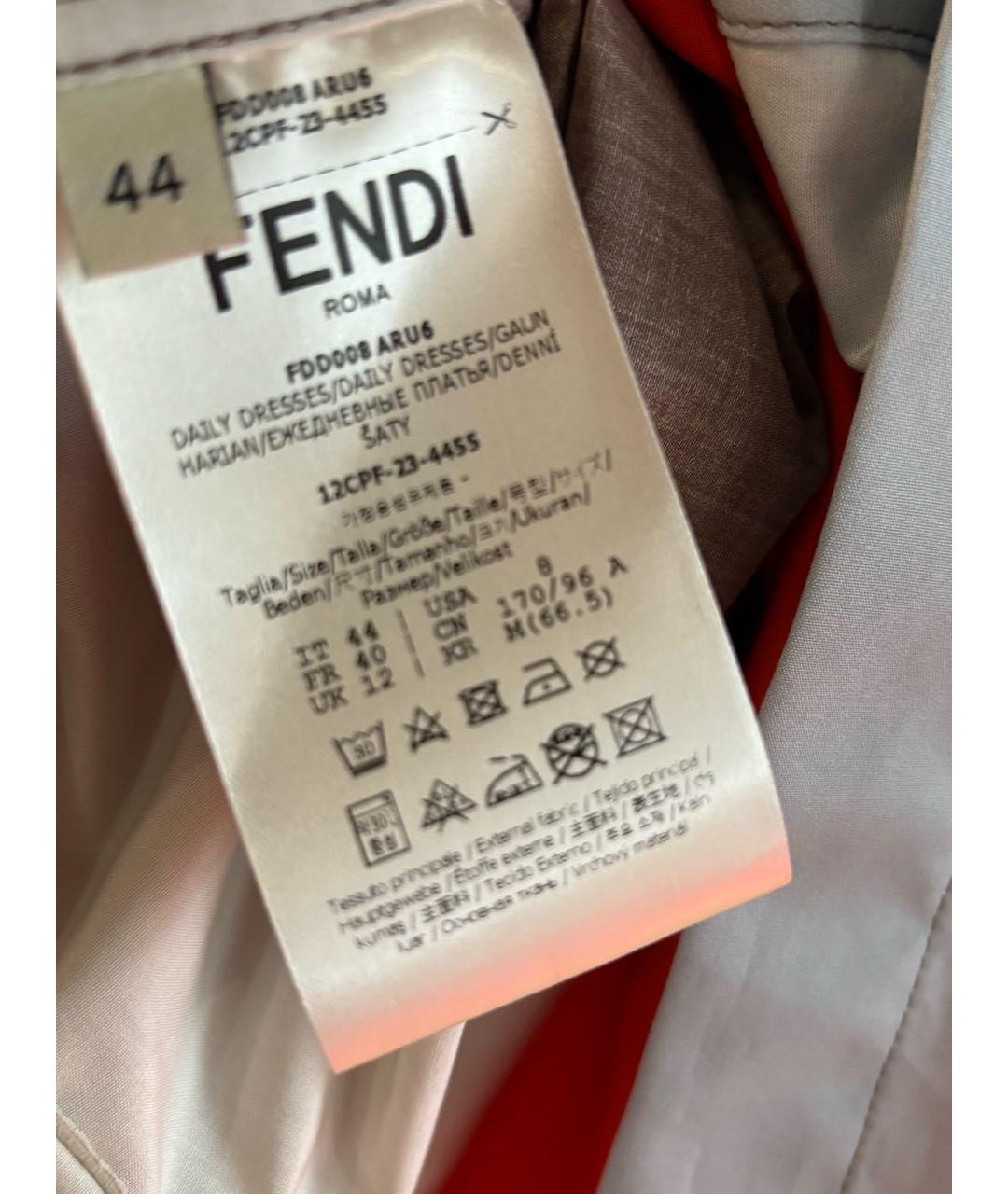 FENDI Мульти хлопковое повседневное платье, фото 6