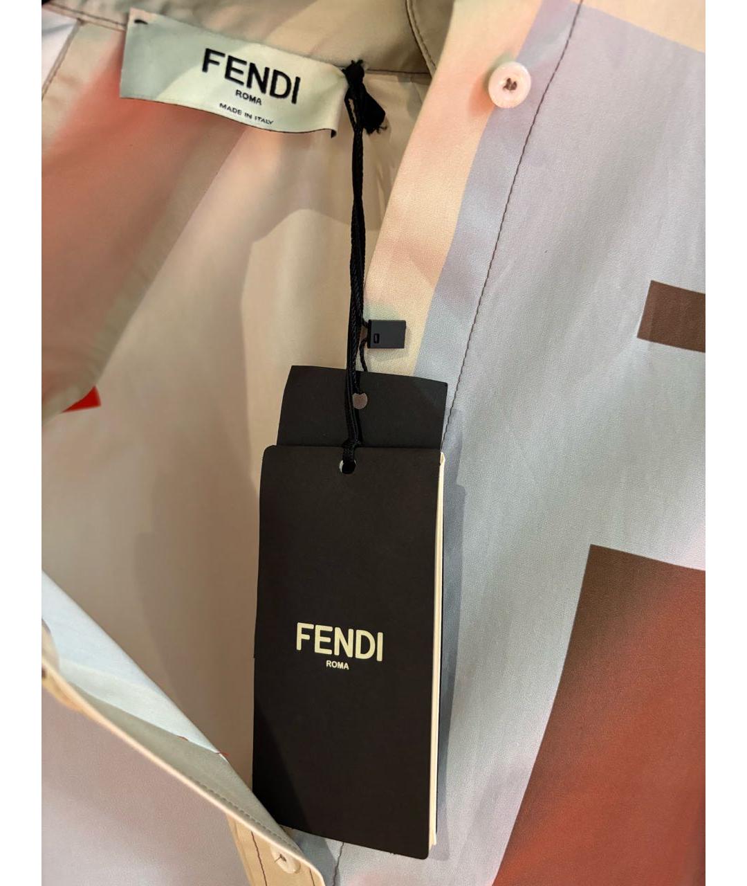 FENDI Мульти хлопковое повседневное платье, фото 3