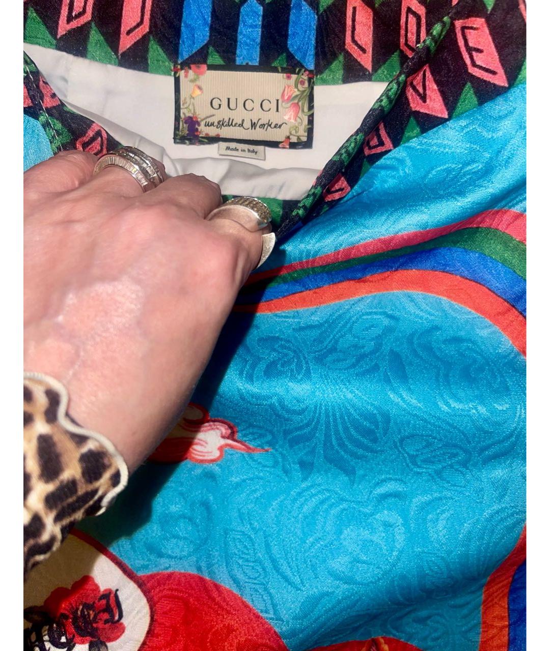 GUCCI Мульти хлопко-эластановая юбка мини, фото 3