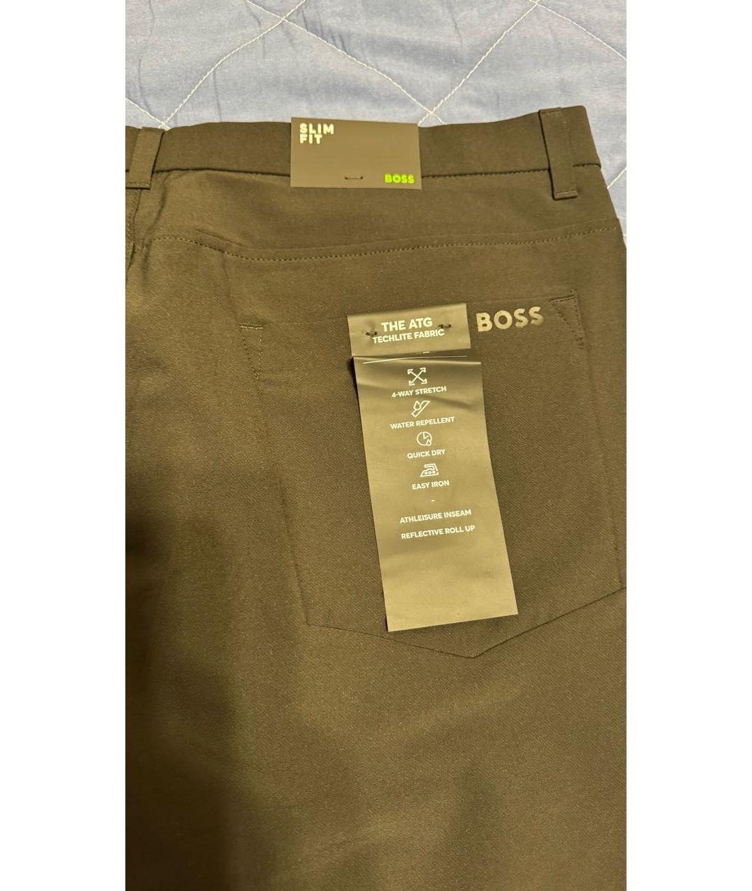 HUGO BOSS Черные хлопко-эластановые классические брюки, фото 2
