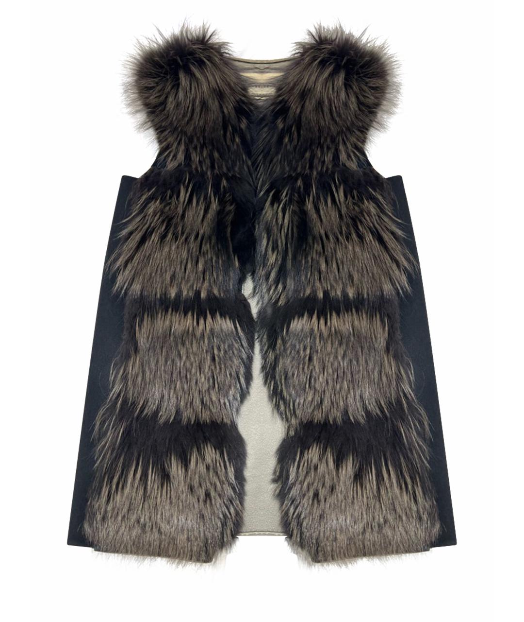 MANZONI 24 Черный меховой жилет, фото 1