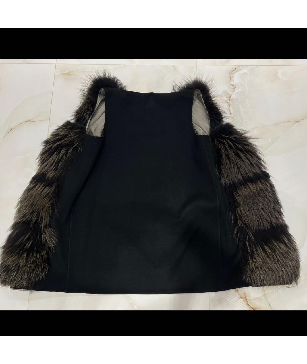 MANZONI 24 Черный меховой жилет, фото 2