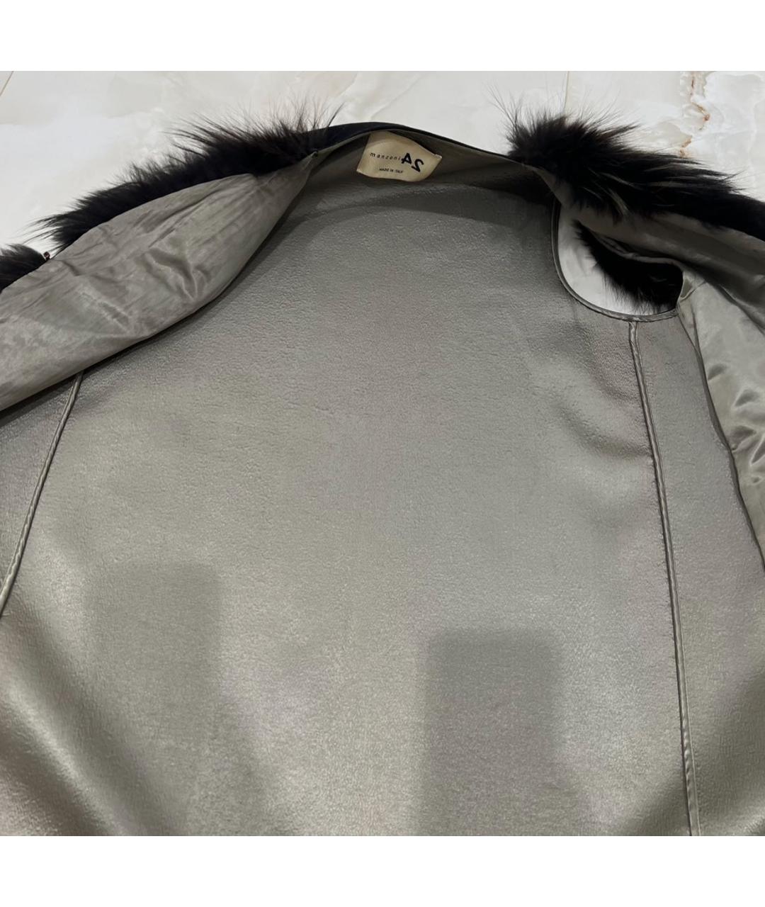 MANZONI 24 Черный меховой жилет, фото 3