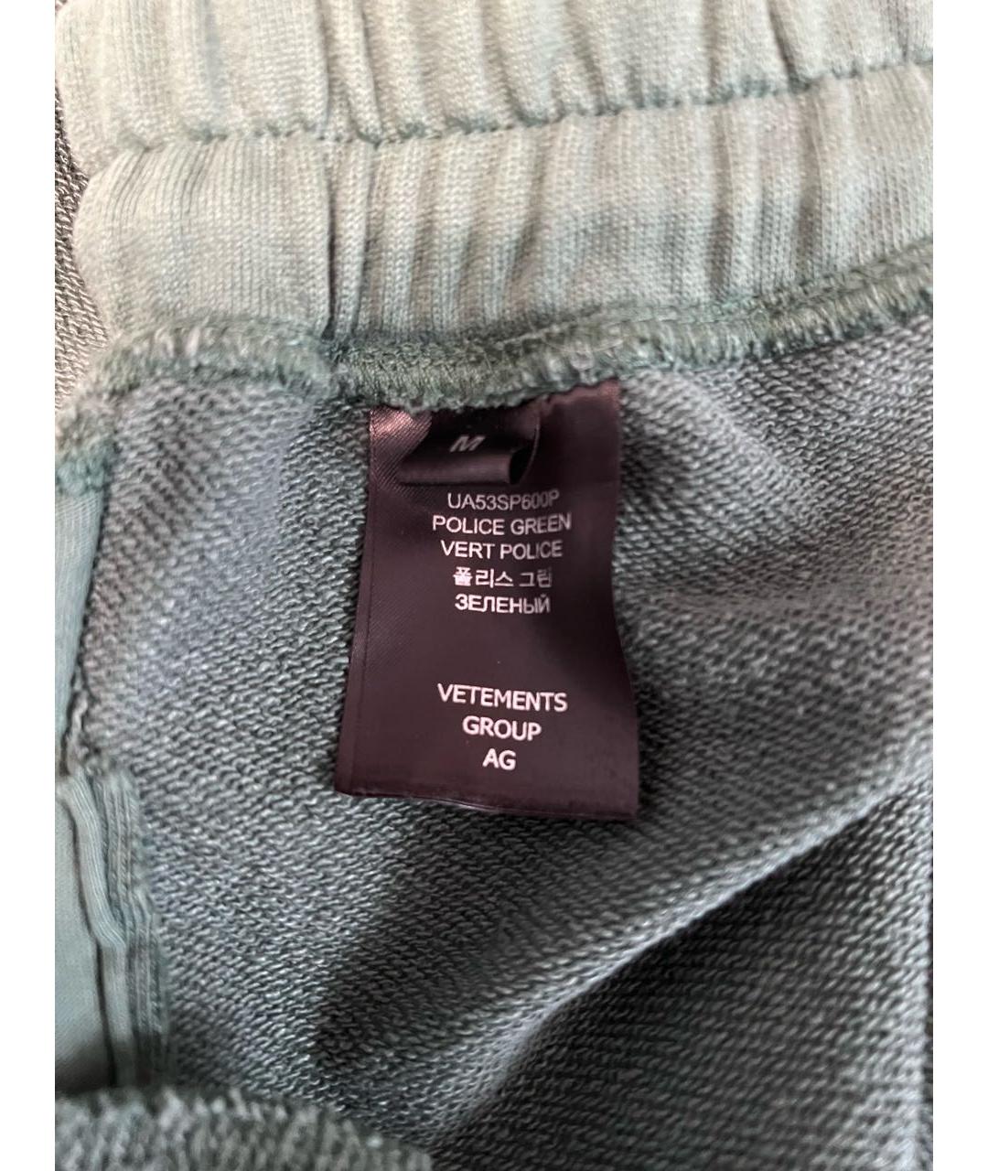 VETEMENTS Зеленые хлопковые повседневные брюки, фото 5