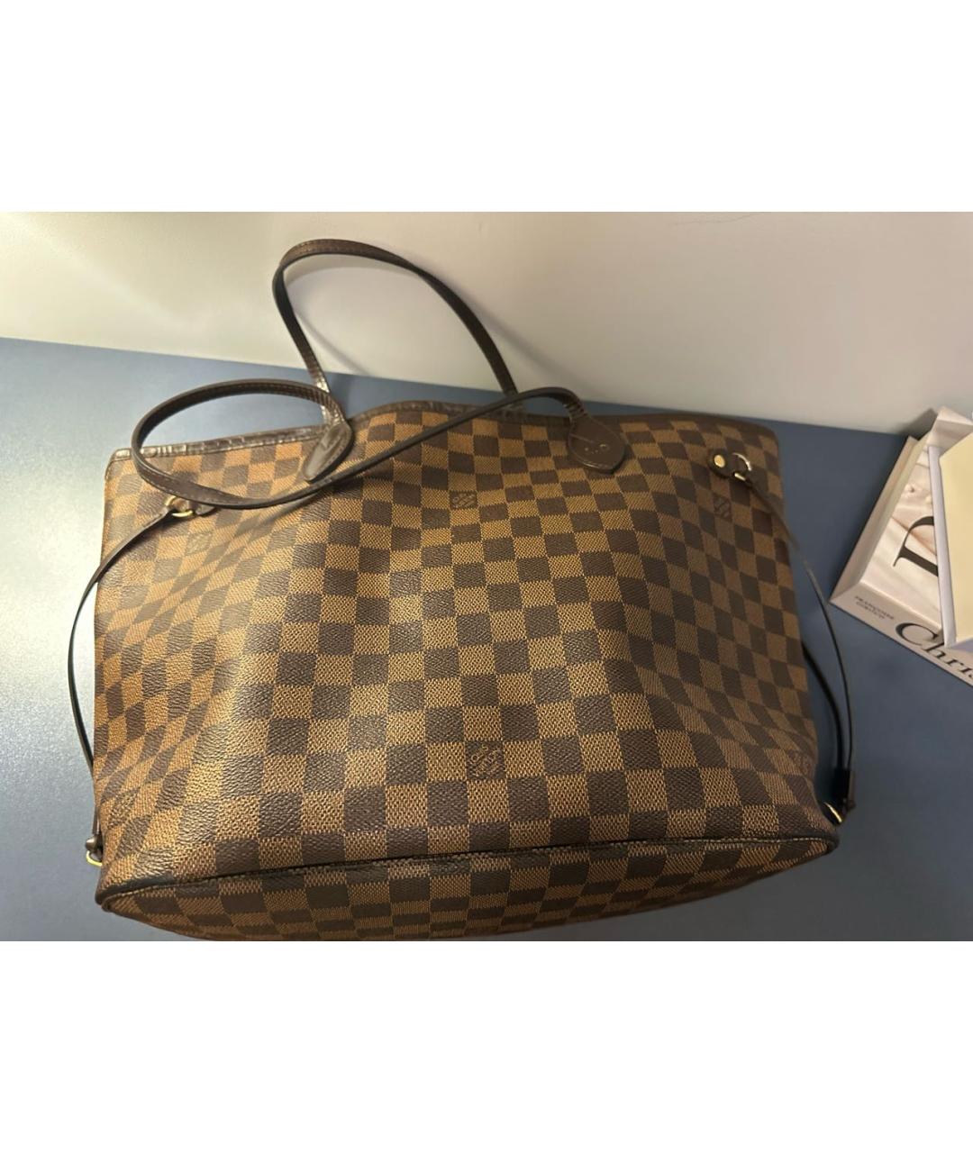 LOUIS VUITTON Коричневая кожаная сумка через плечо, фото 5