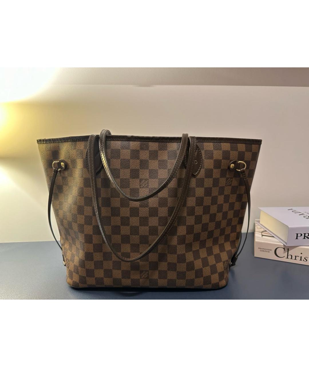 LOUIS VUITTON Коричневая кожаная сумка через плечо, фото 2