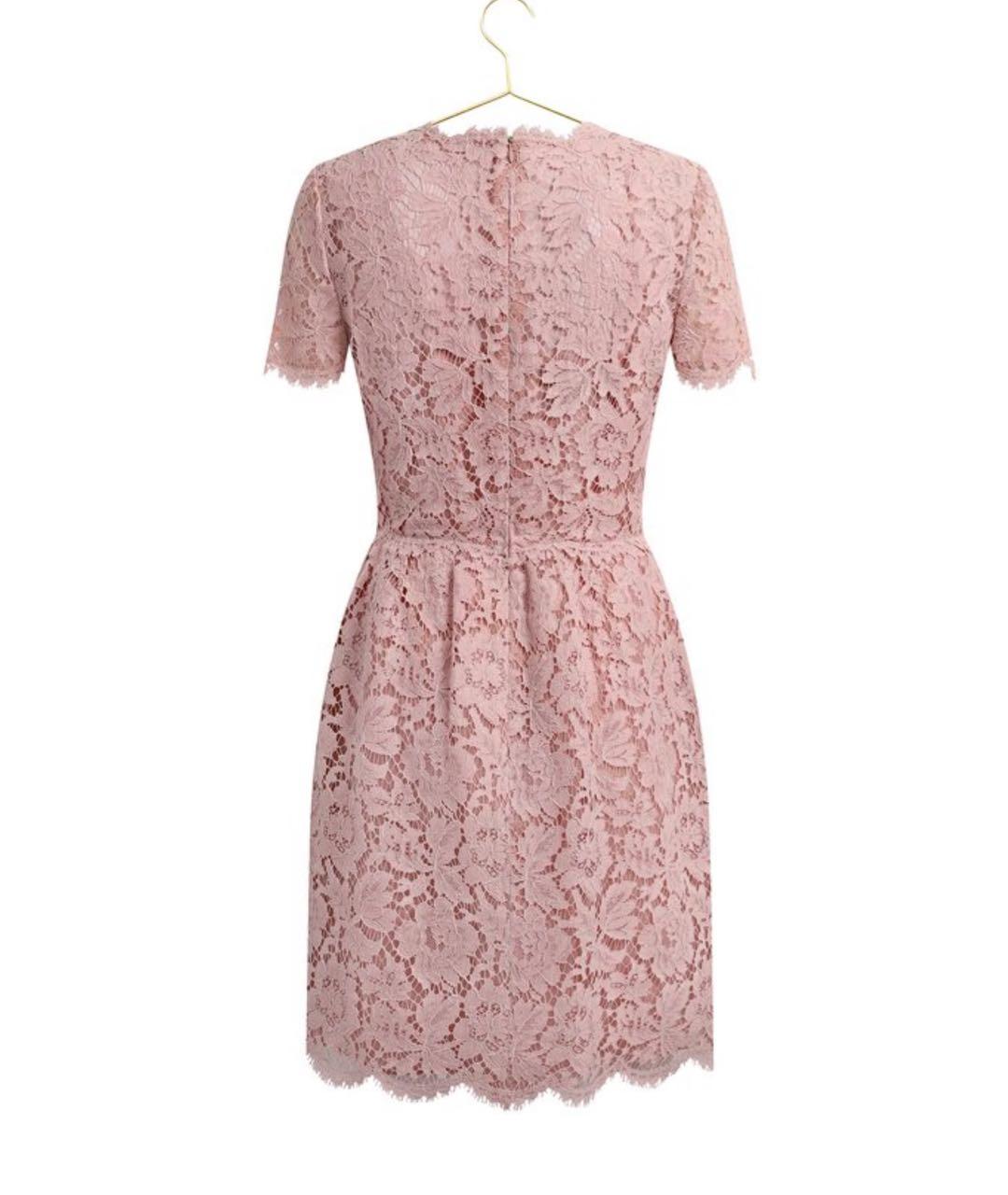 VALENTINO Розовое кружевное коктейльное платье, фото 2