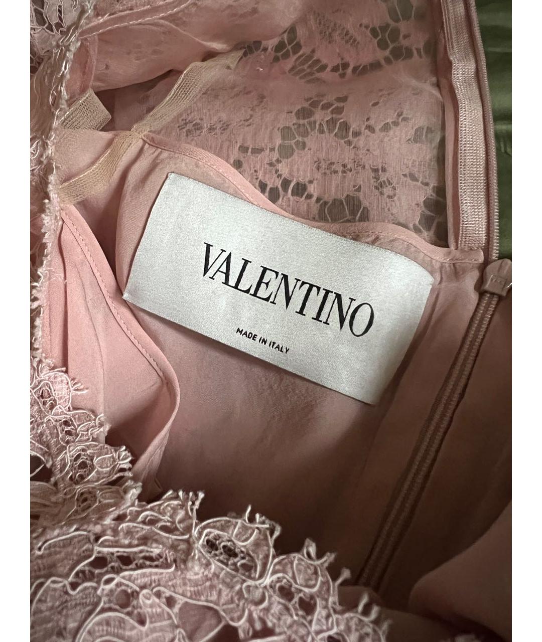VALENTINO Розовое кружевное коктейльное платье, фото 3