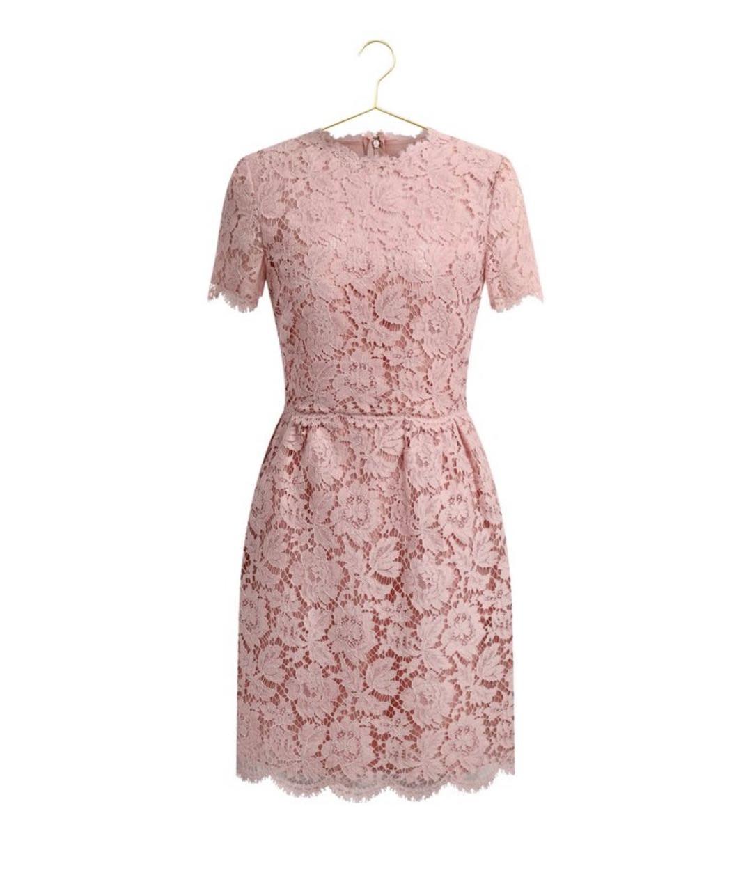 VALENTINO Розовое кружевное коктейльное платье, фото 6