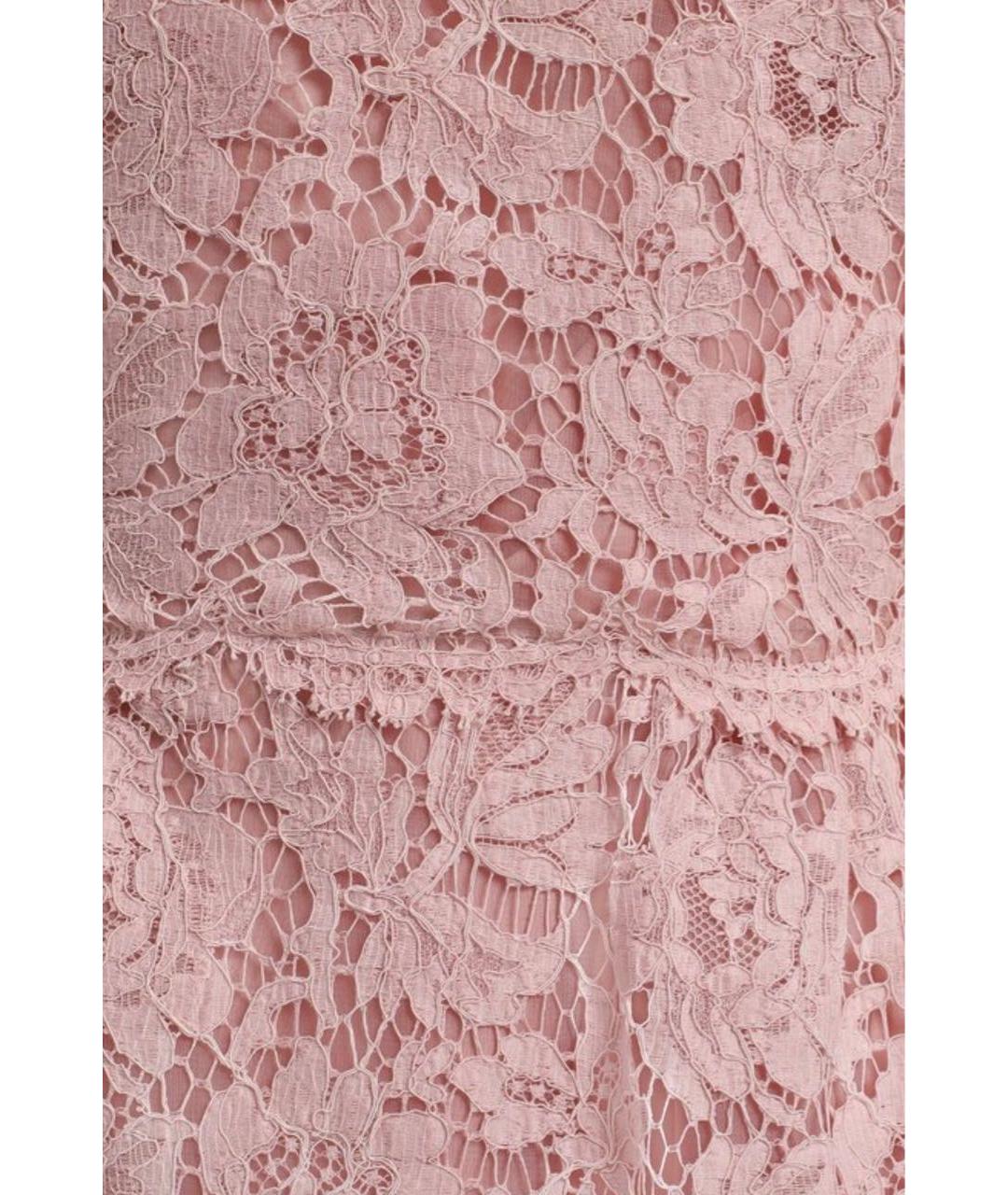 VALENTINO Розовое кружевное коктейльное платье, фото 4