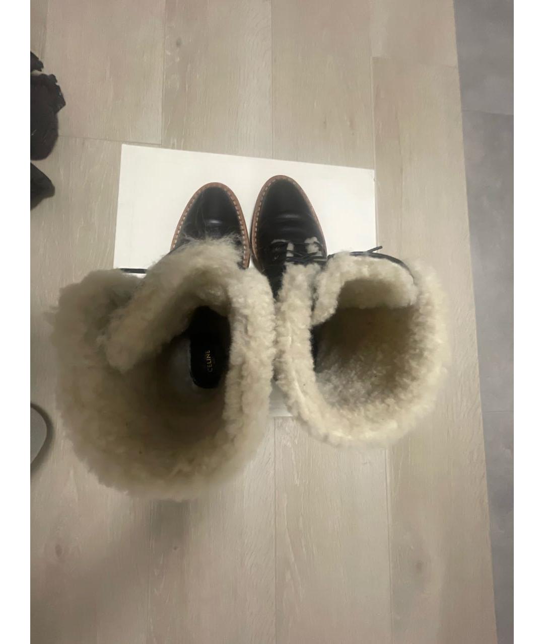 CELINE Черные кожаные ботинки, фото 3