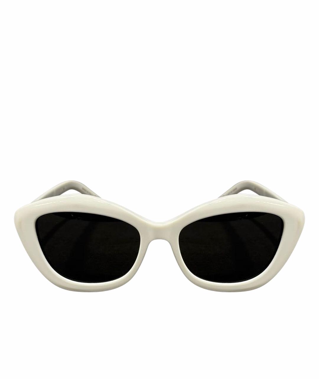 SAINT LAURENT Белые пластиковые солнцезащитные очки, фото 1
