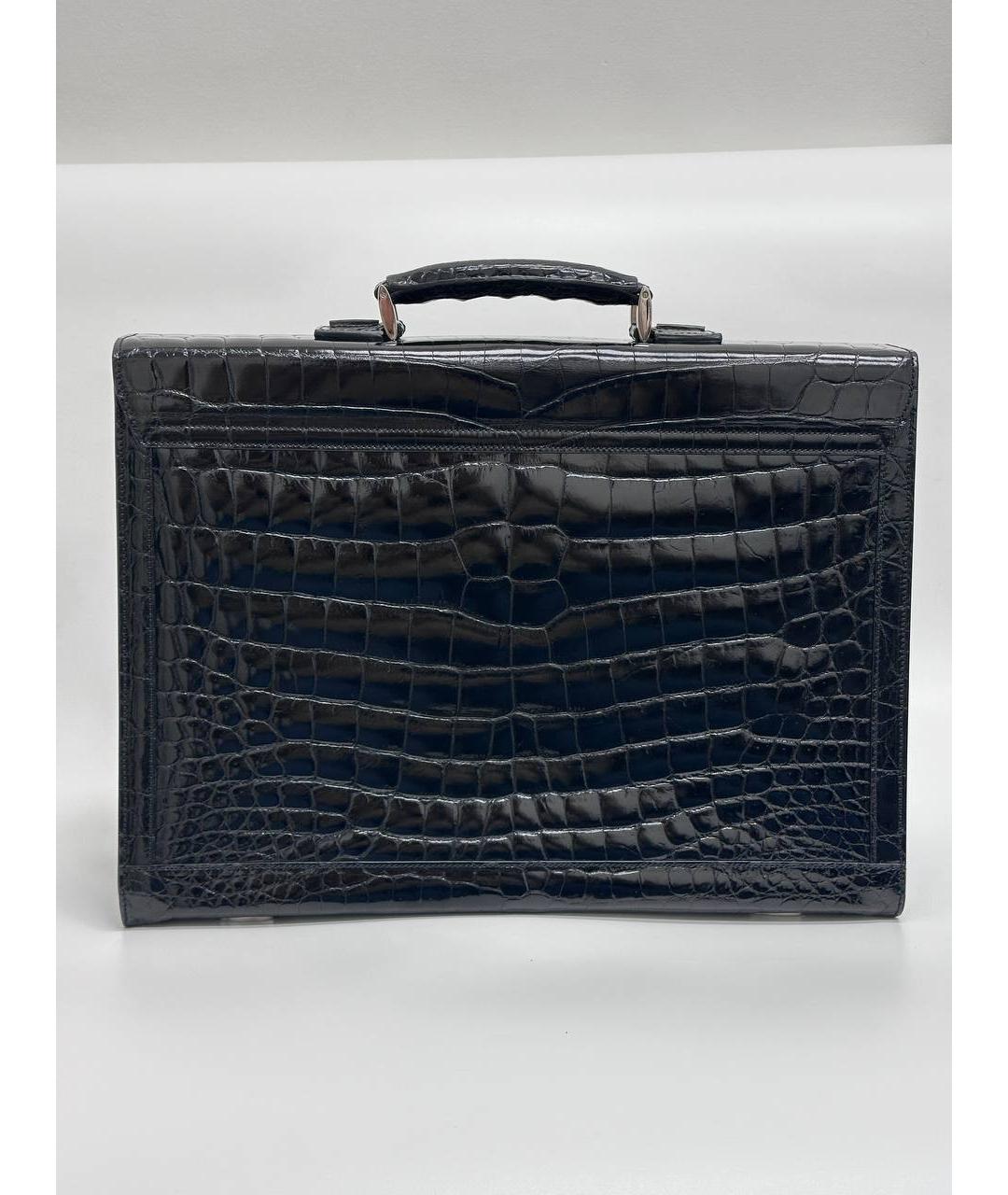 BRIONI Черный портфель из экзотической кожи, фото 3