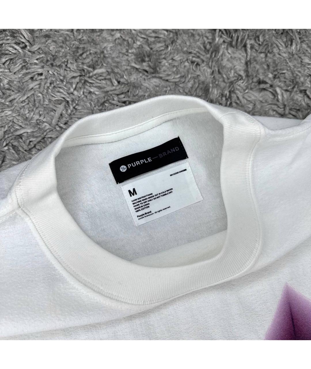 PURPLE Белая хлопковая футболка, фото 3