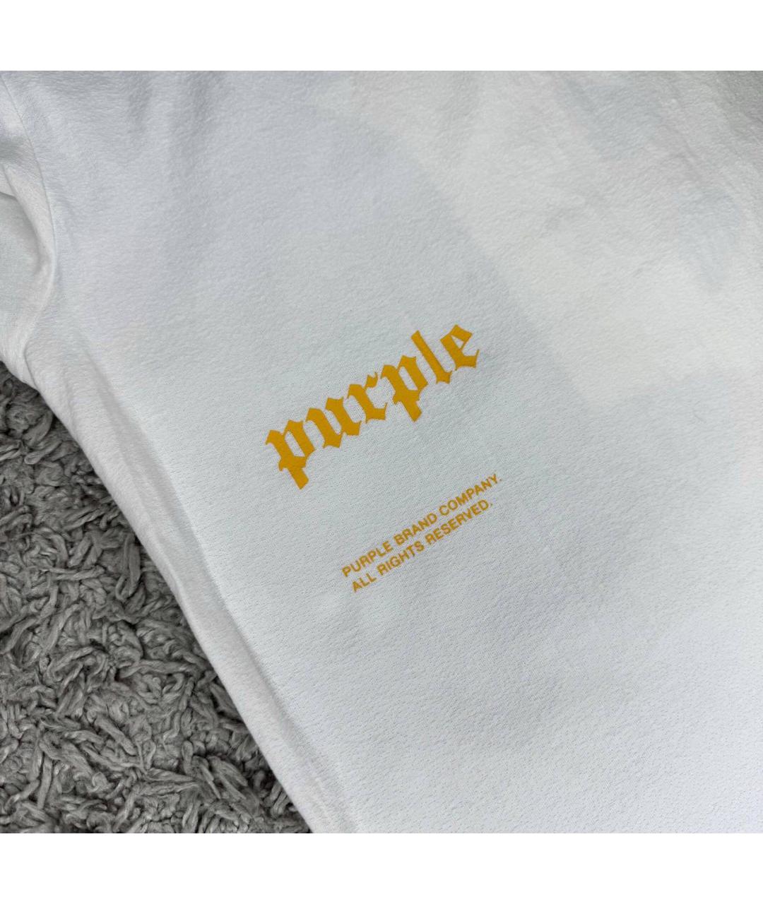 PURPLE Белая хлопковая футболка, фото 2