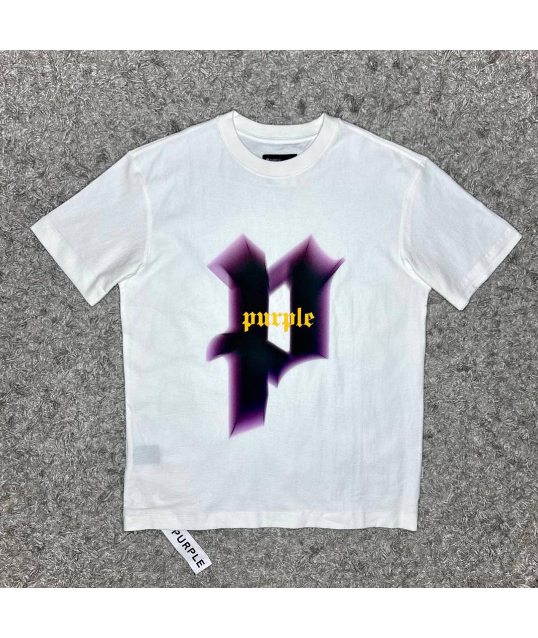 PURPLE Белая хлопковая футболка, фото 5