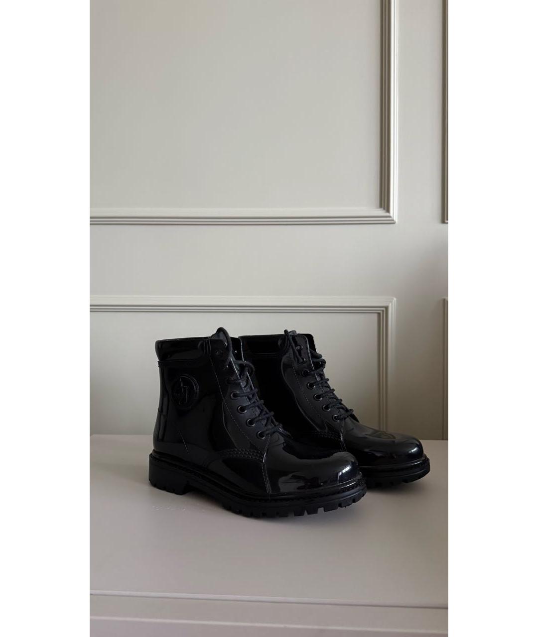 EMPORIO ARMANI Черные резиновые ботинки, фото 6
