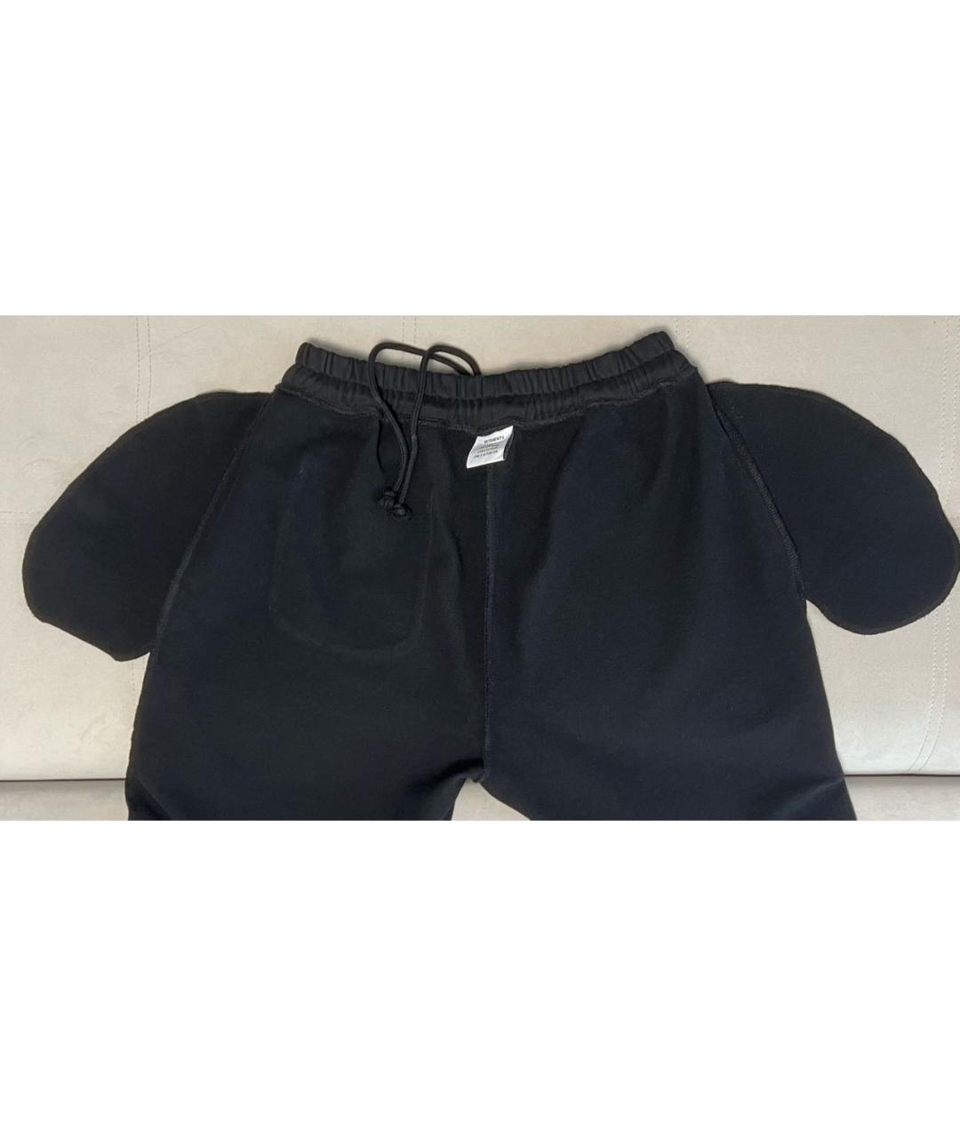 VETEMENTS Черные хлопковые повседневные брюки, фото 3