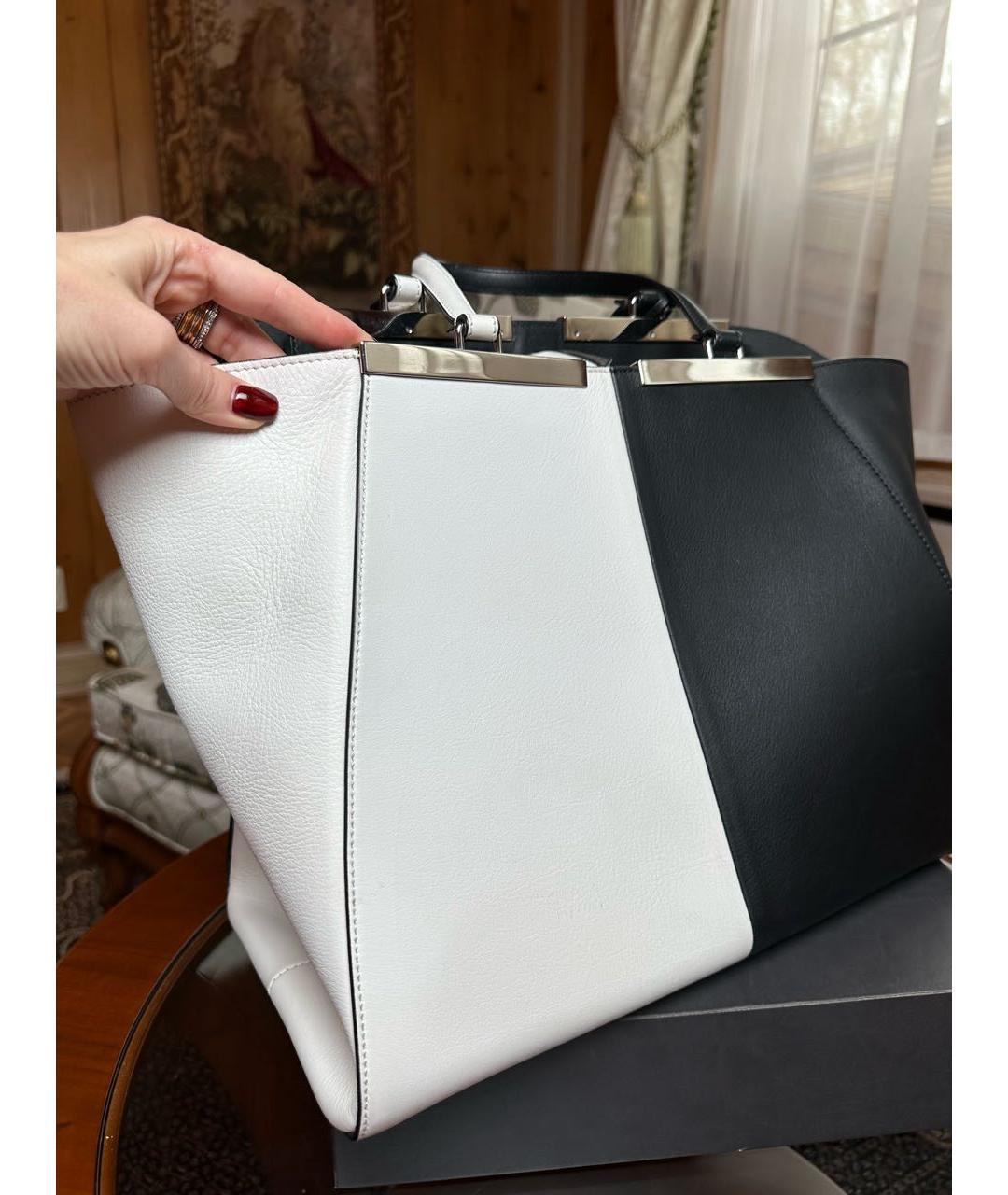 FENDI Черная кожаная сумка тоут, фото 6