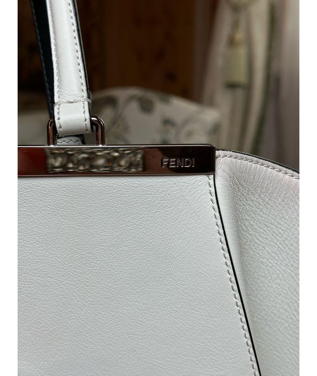 FENDI Черная кожаная сумка тоут, фото 5