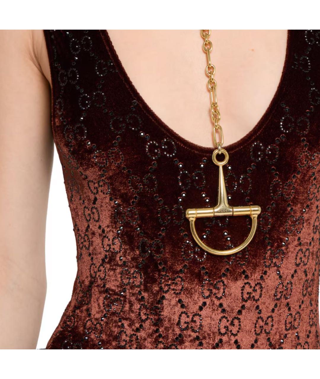 GUCCI Коричневая майка, фото 5