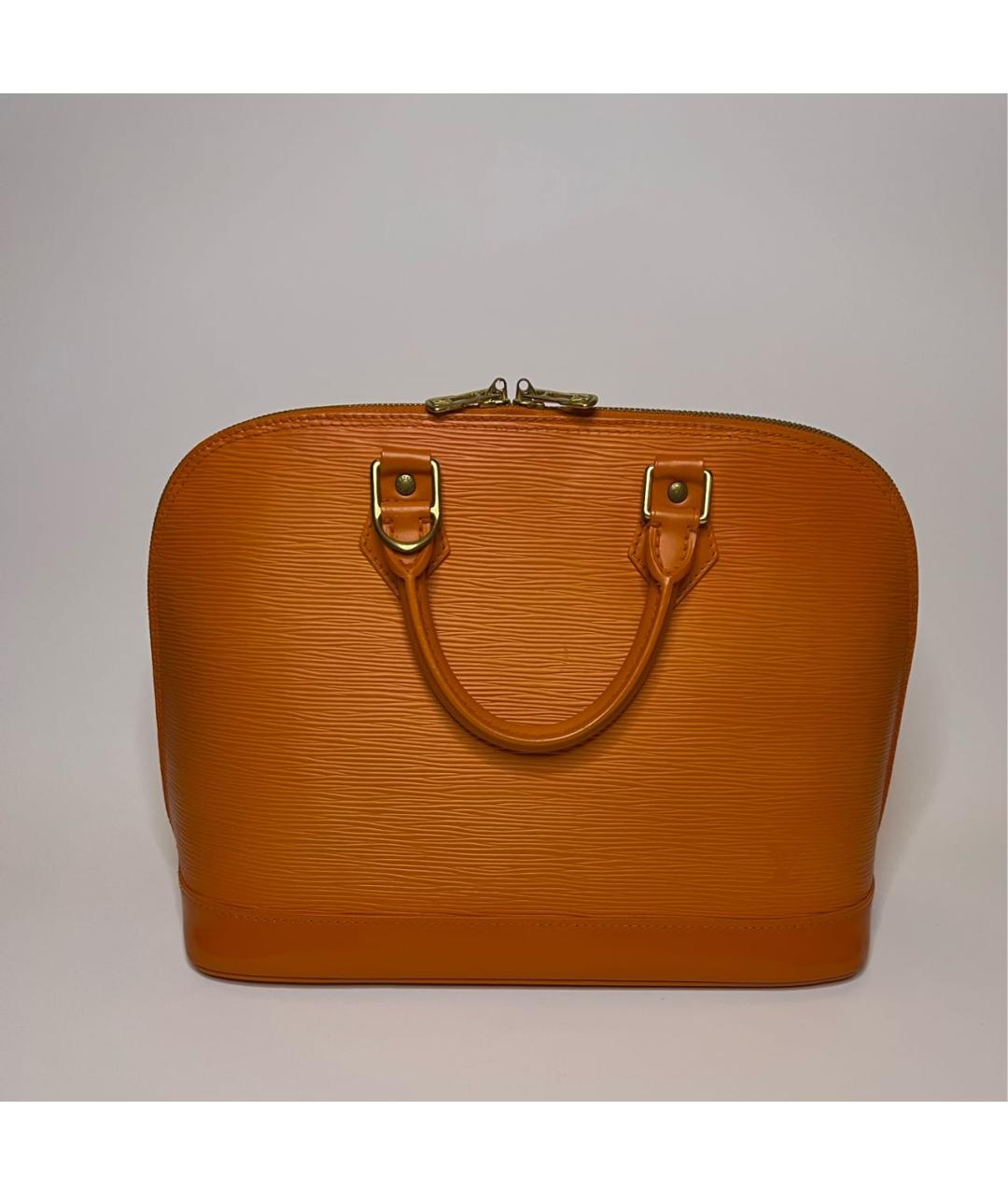 LOUIS VUITTON Оранжевая кожаная сумка с короткими ручками, фото 8