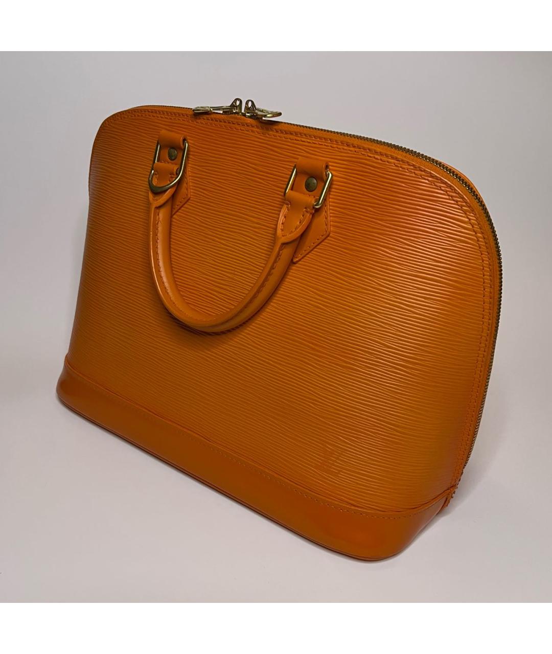 LOUIS VUITTON Оранжевая кожаная сумка с короткими ручками, фото 2
