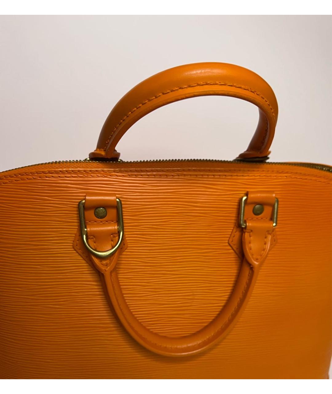 LOUIS VUITTON Оранжевая кожаная сумка с короткими ручками, фото 5