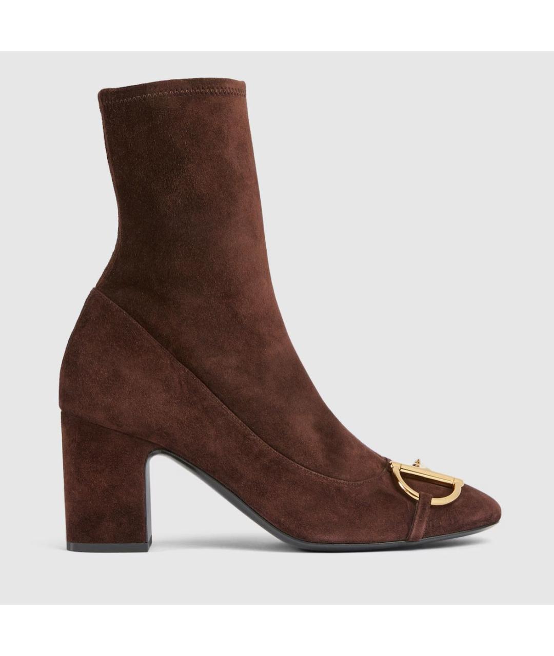 GUCCI Коричневые кожаные ботильоны, фото 6