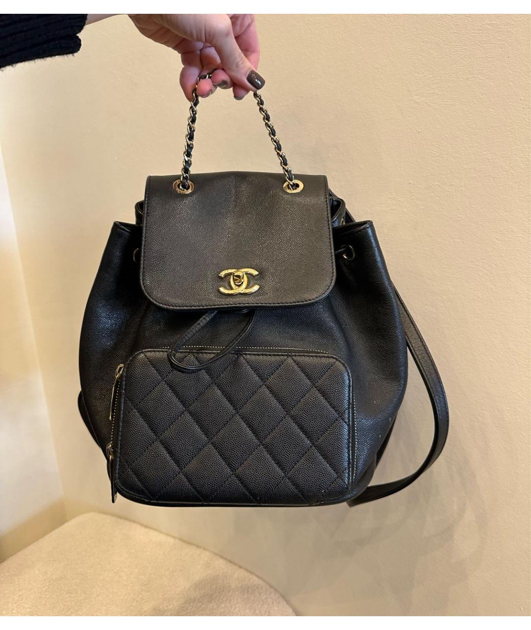 CHANEL Черный кожаный рюкзак, фото 9