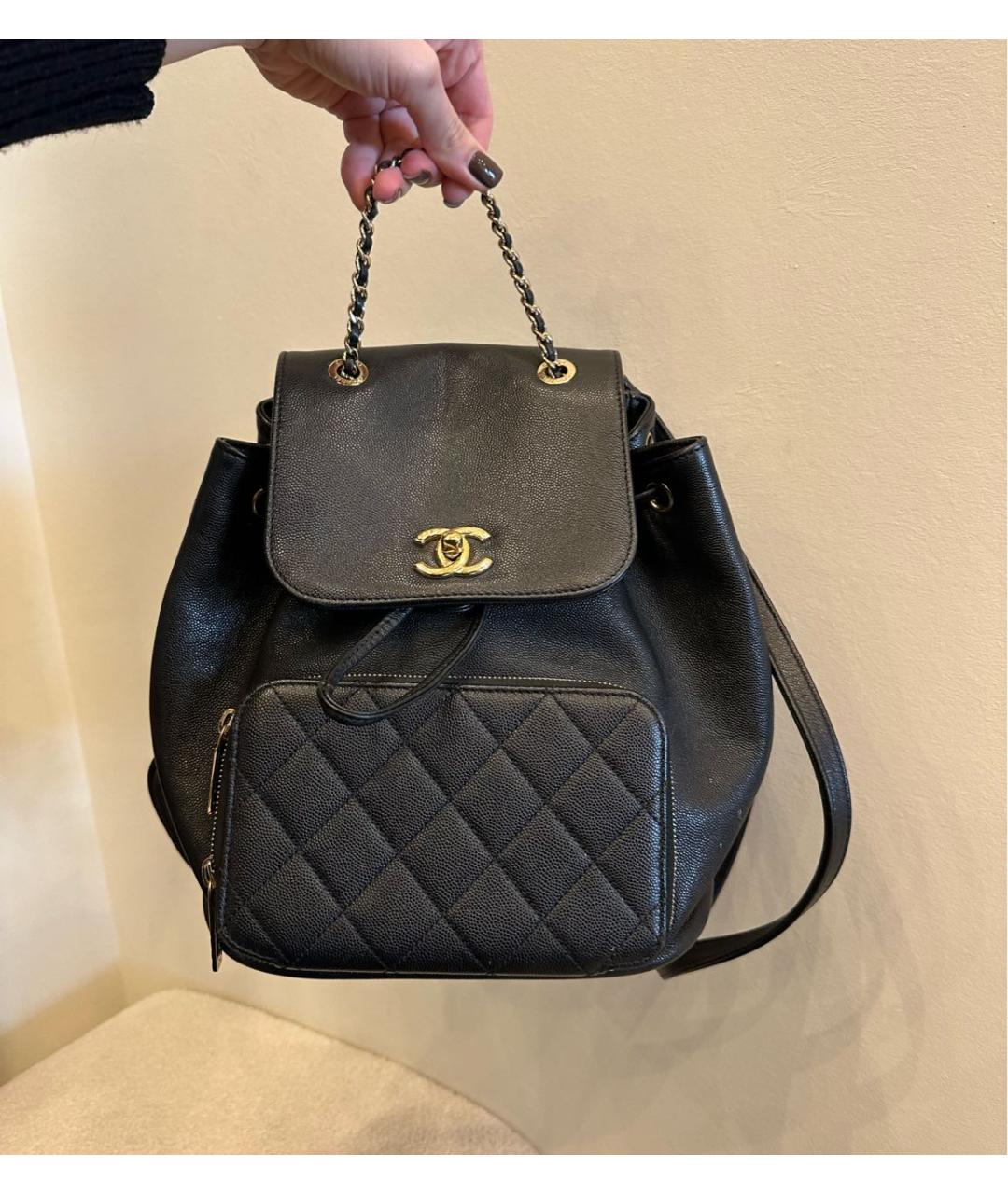 CHANEL Черный кожаный рюкзак, фото 5