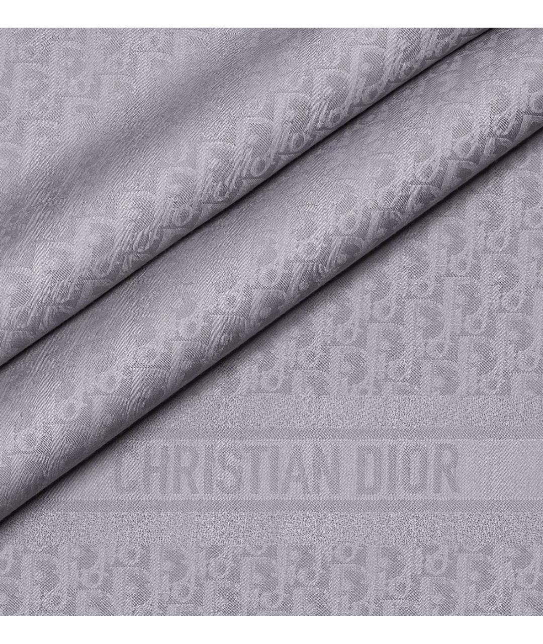 CHRISTIAN DIOR Серый шелковый платок, фото 2
