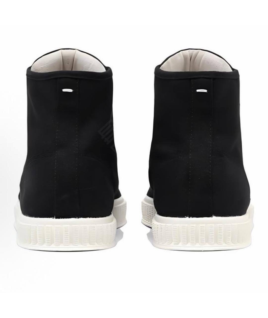 MAISON MARGIELA Черные текстильные высокие кроссовки / кеды, фото 3