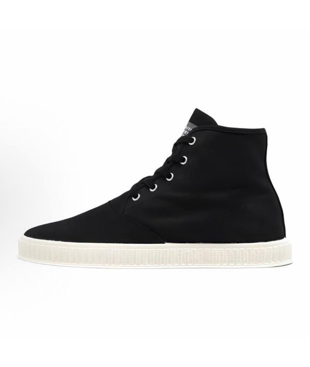 MAISON MARGIELA Черные текстильные высокие кроссовки / кеды, фото 5