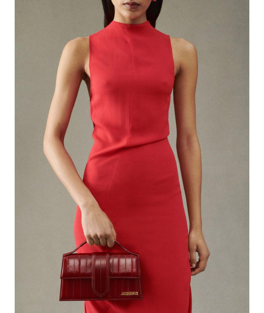 JACQUEMUS Красная кожаная сумка с короткими ручками, фото 6