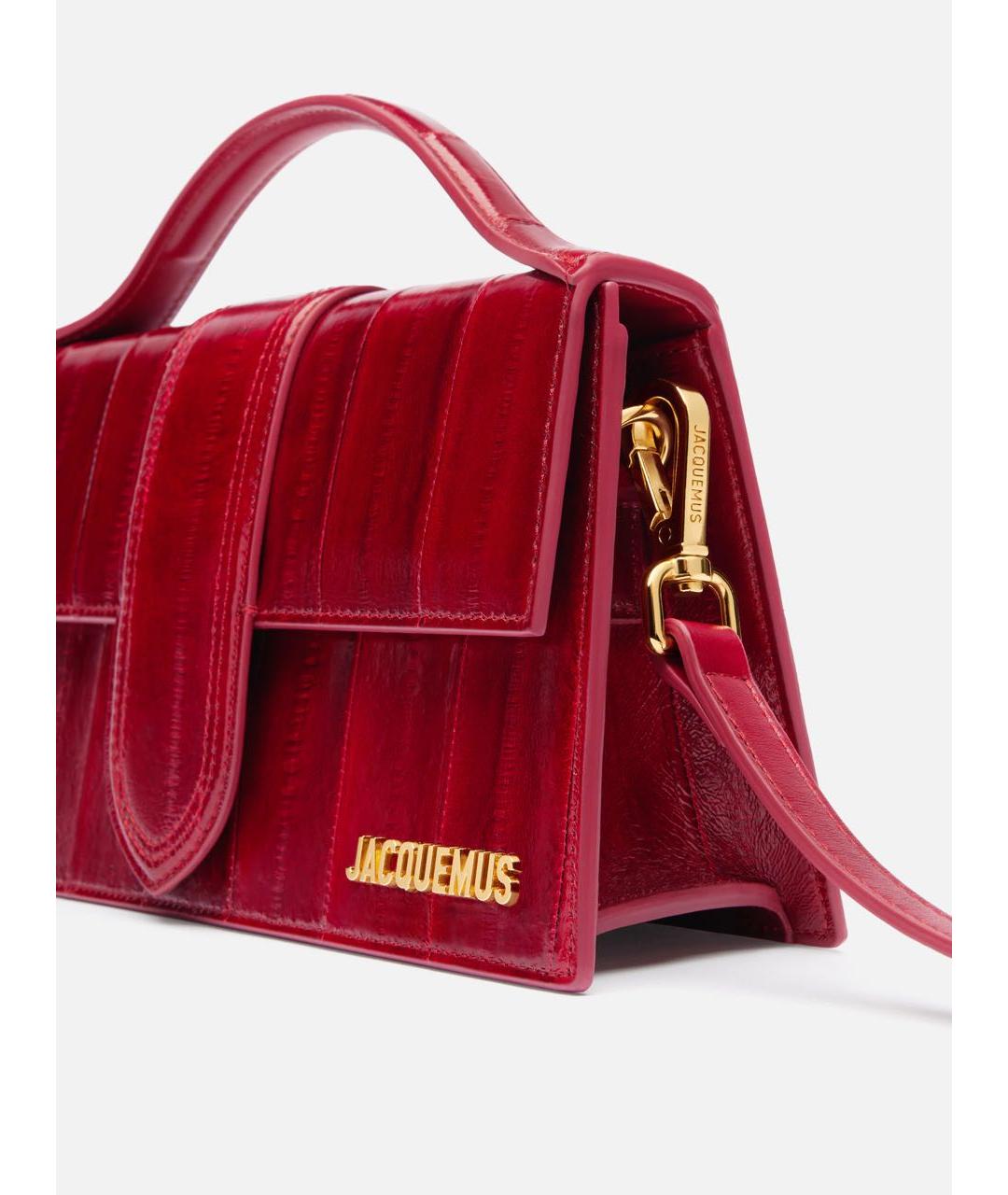 JACQUEMUS Красная кожаная сумка с короткими ручками, фото 4
