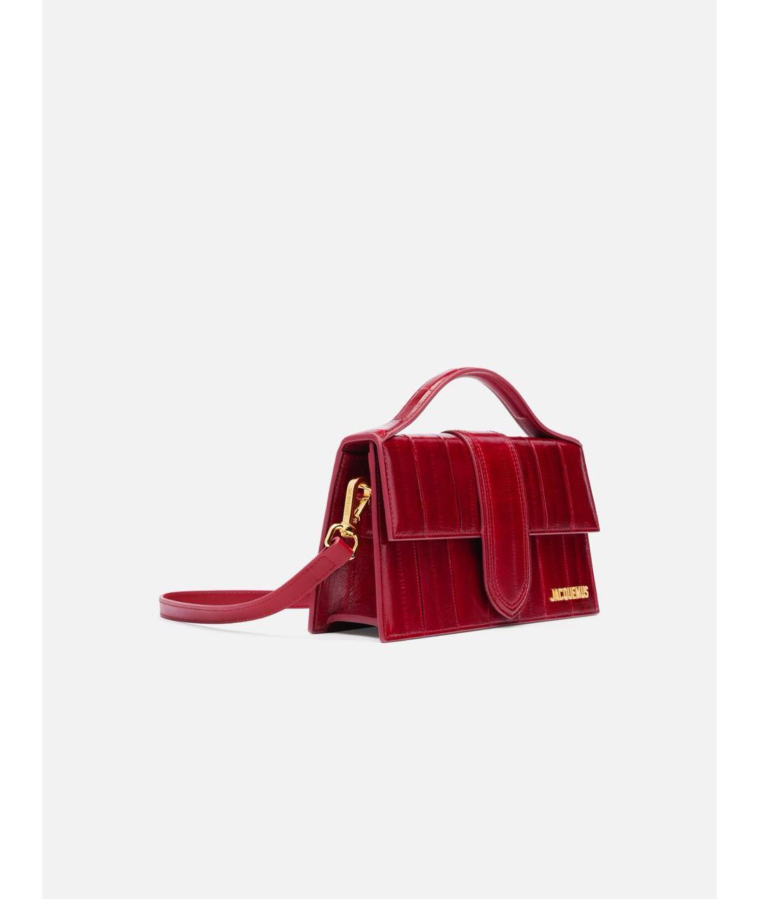 JACQUEMUS Красная кожаная сумка с короткими ручками, фото 2