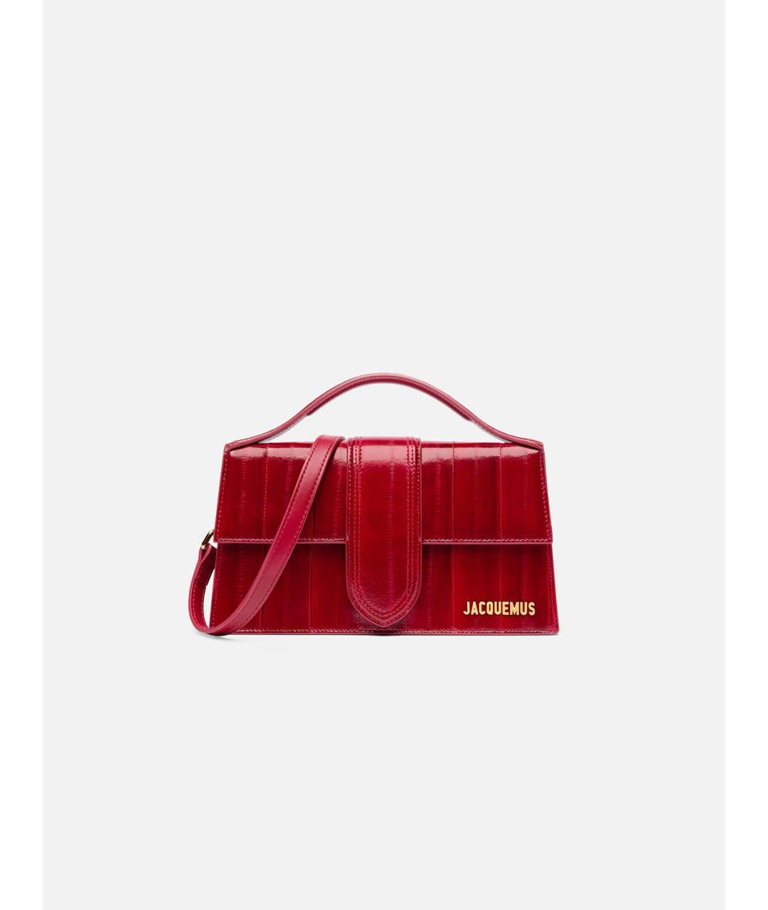 JACQUEMUS Красная кожаная сумка с короткими ручками, фото 7
