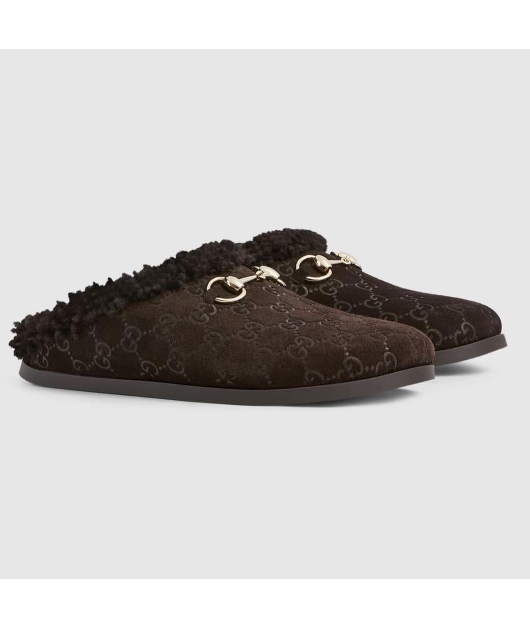 GUCCI Коричневые кожаные мюли, фото 2