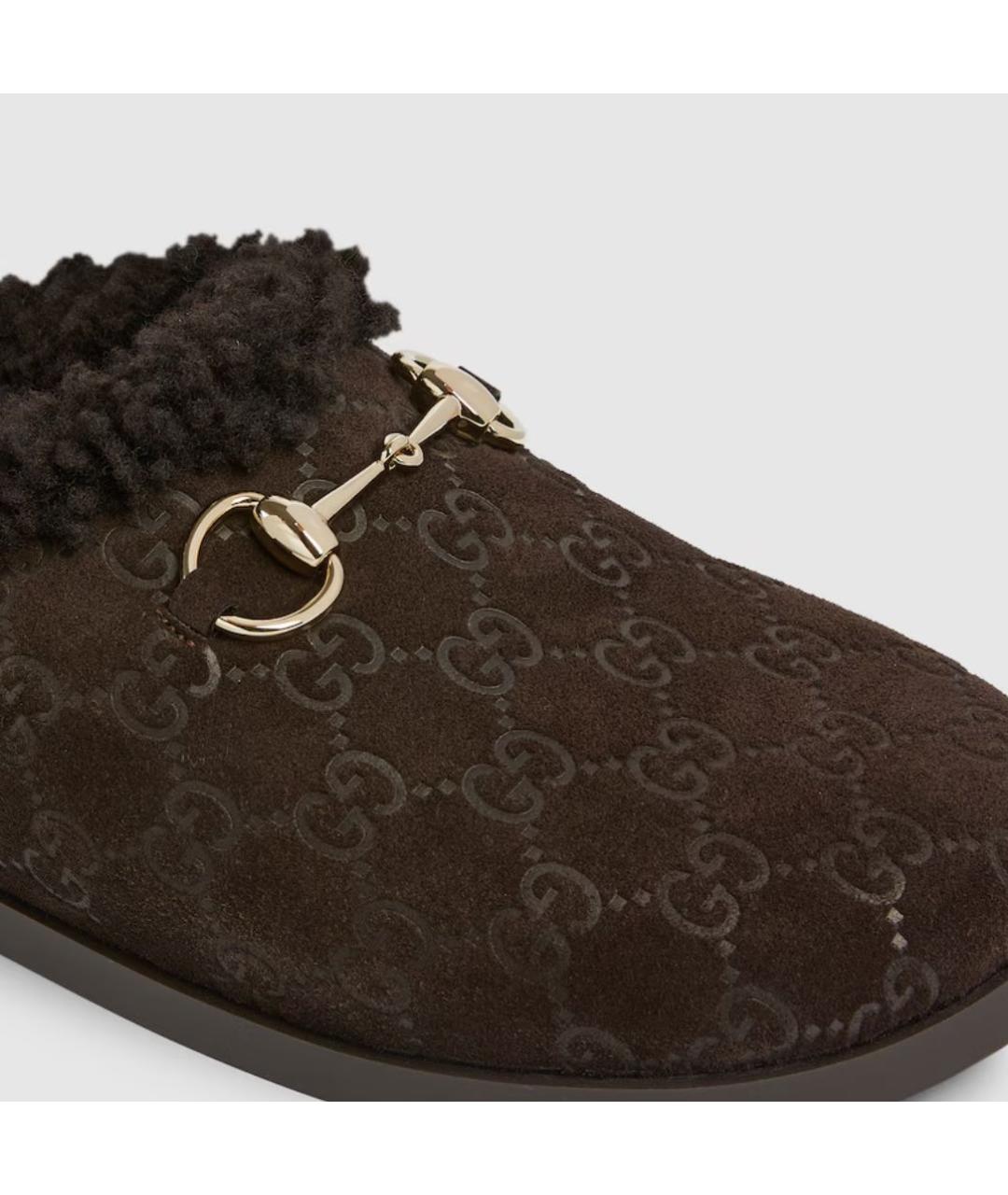GUCCI Коричневые кожаные мюли, фото 4