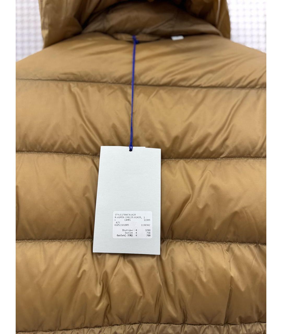 BURBERRY Коричневый полиамидовый пуховик, фото 3