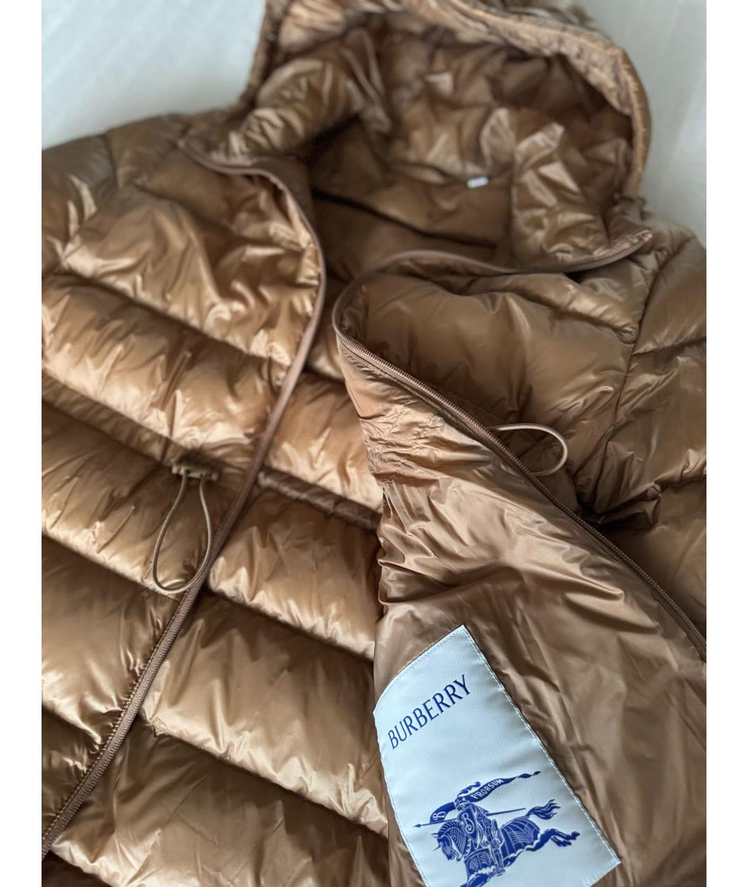 BURBERRY Коричневый полиамидовый пуховик, фото 4