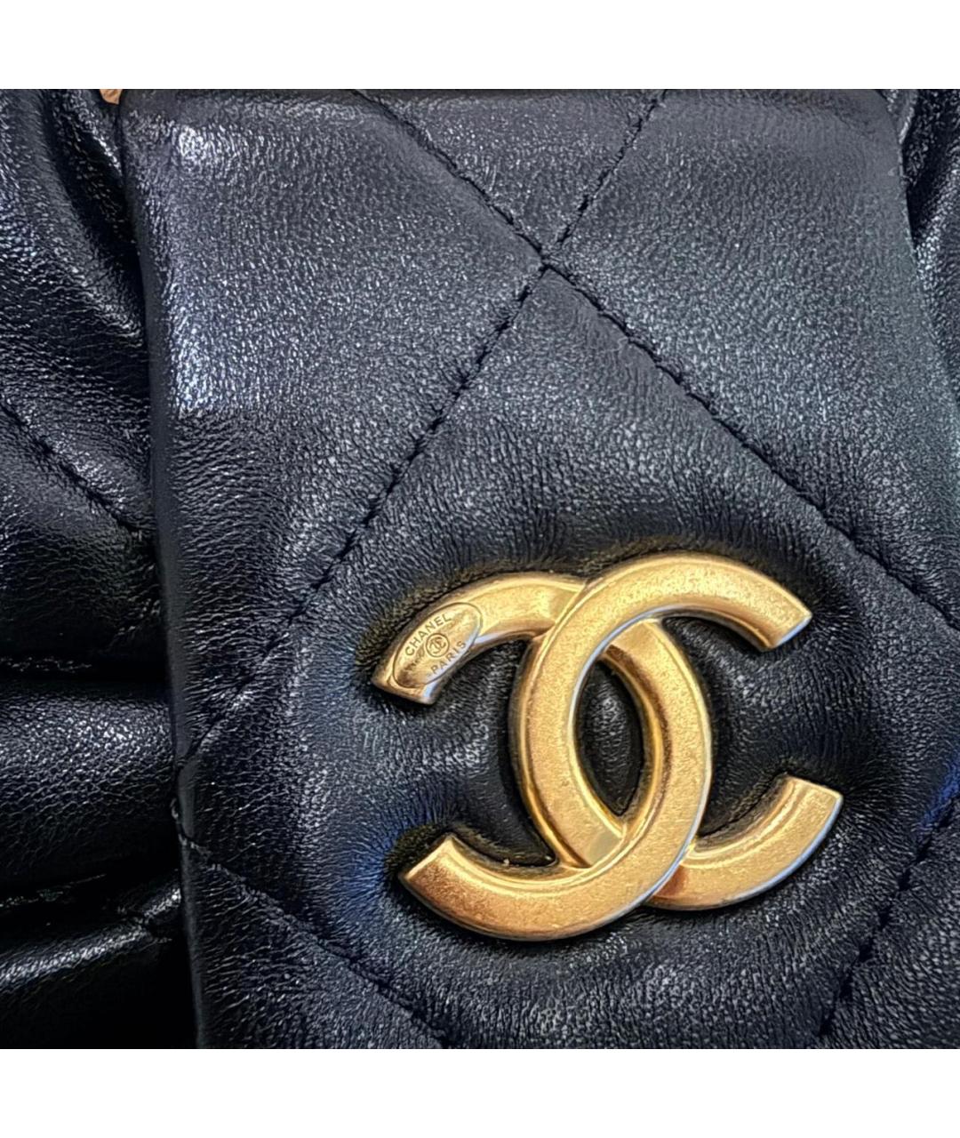 CHANEL Черная кожаная сумка через плечо, фото 6